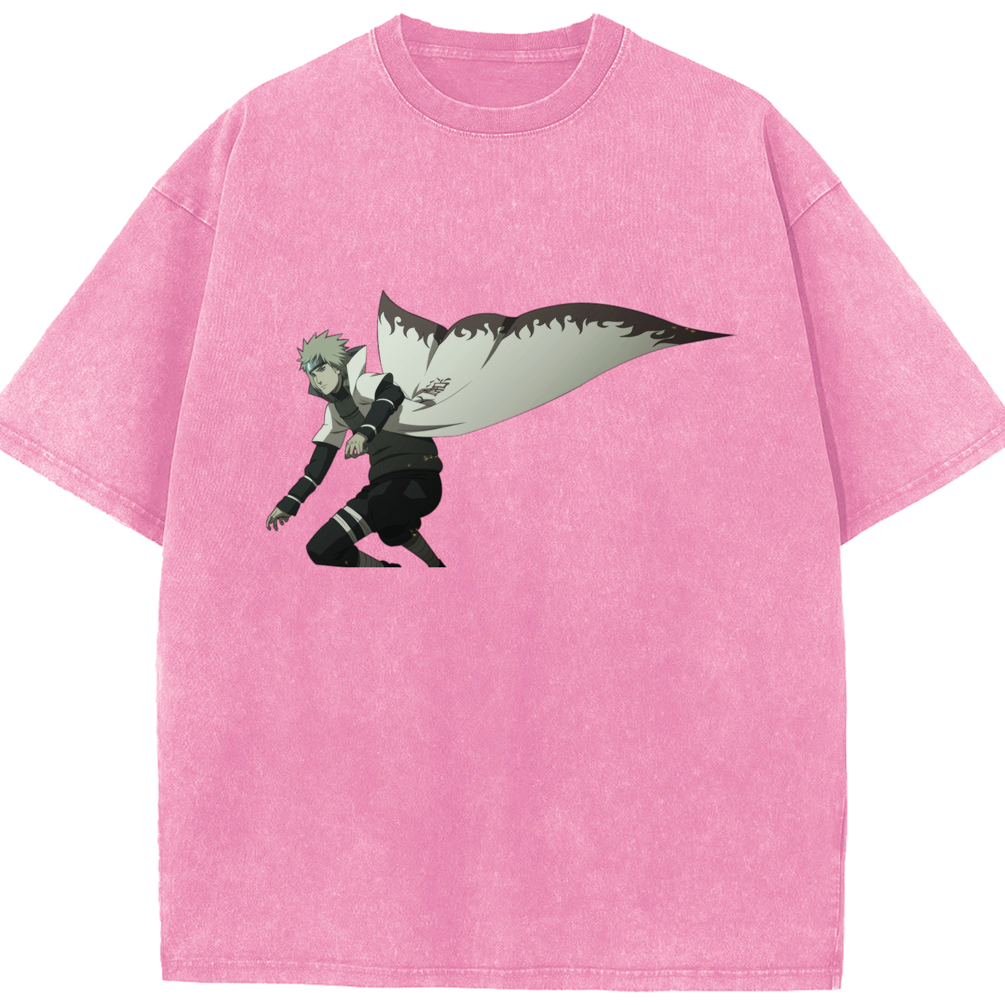 （画像用） NARUTO -ナルト- 波風 ミナト Namikaze Minato 綿100% ヴィンテージ風 半袖Tシャツ（フロントプリント）